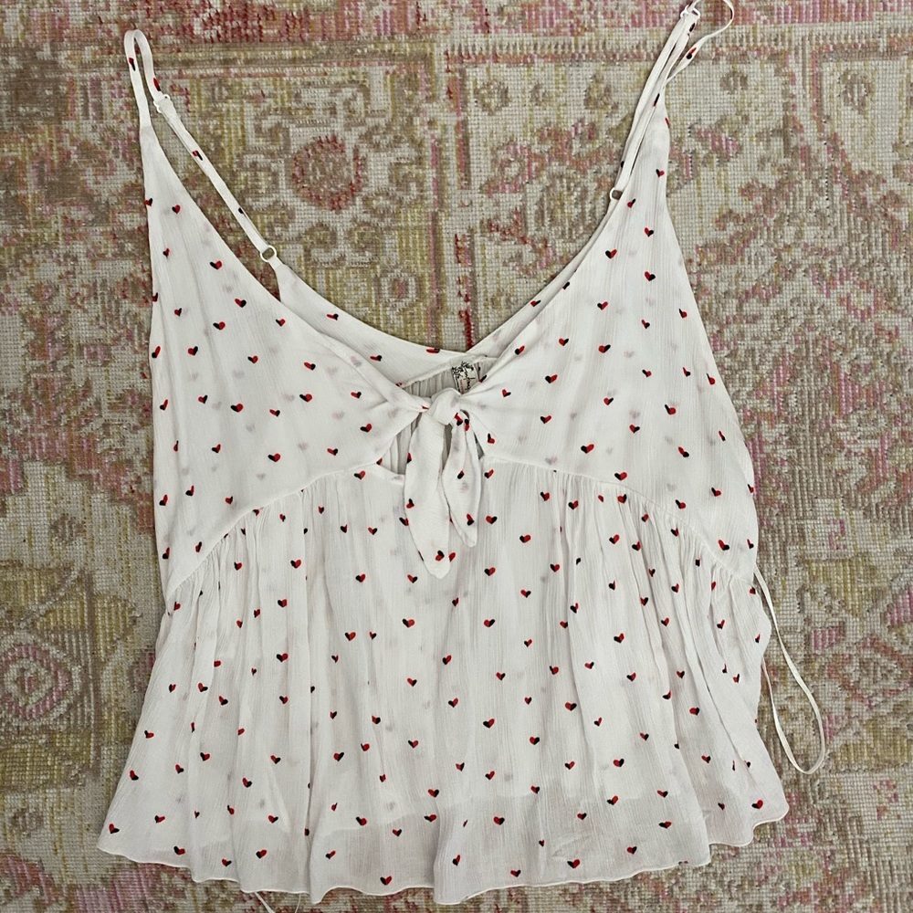 Free people black and white heart tank - Picture 2 of 4